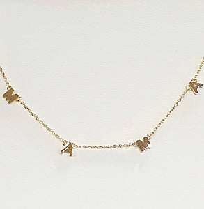 Gold Block Mama Necklace